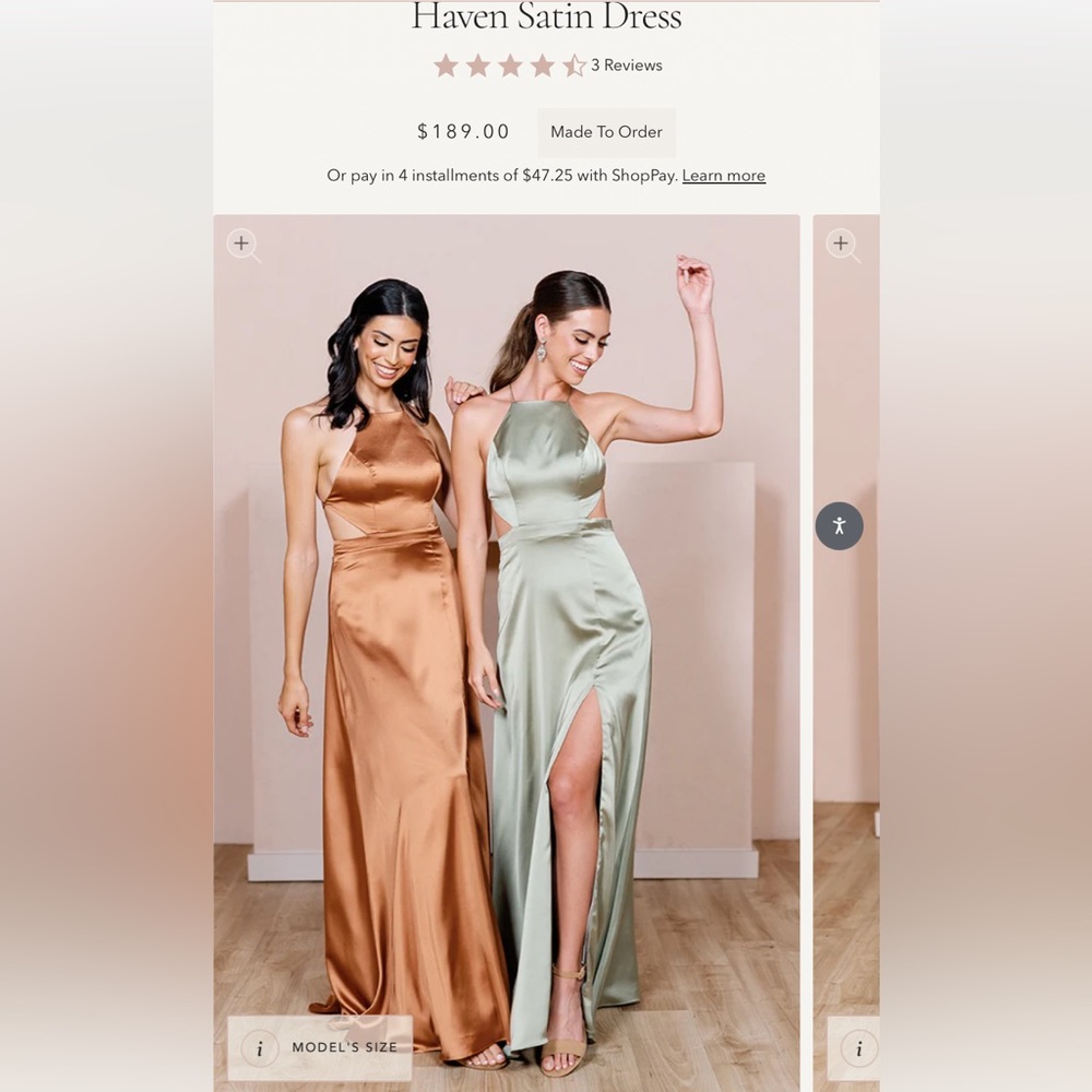 Revelry Haven Satin Bridesmaids Dress